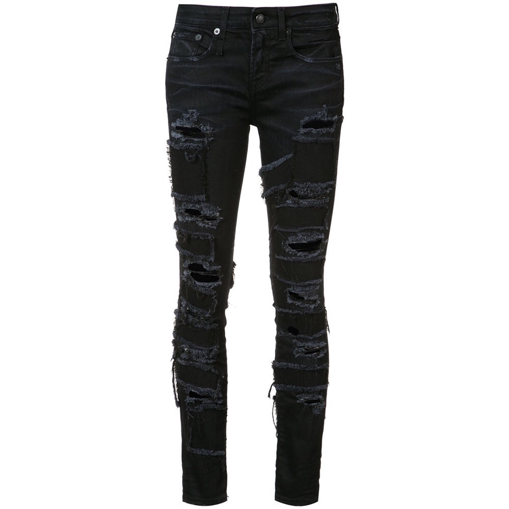 Black Patch R13 Alison Skinny Ripped Punk Jeans